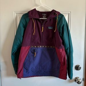 LL Bean Colorblock Anorak Windbreaker